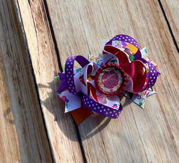 Birthday girl purple boutique bow