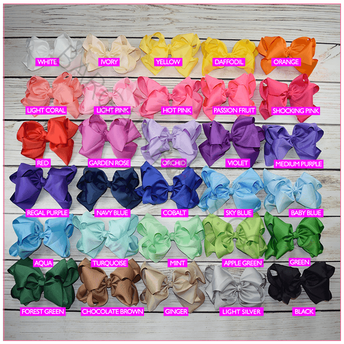 Double Stacked Basic 8 Inch Solid Color Hair Bow -Alligator Clip, hair bows BargainBows