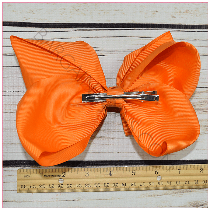 Double Stacked Basic 8 Inch Solid Color Hair Bow -Alligator Clip, hair bows BargainBows